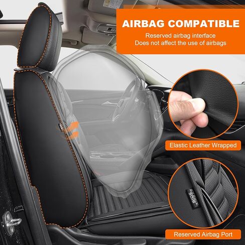 DISUTOGO Seat Covers Custom for Buick Envision 2021 2022 2023 2024 2025 2026 Full Set 5 Seats Waterproof Premium Faux Leather Airbag Compatible Custom Fit Envision Car Seat Covers - Black in Saudi Arabia