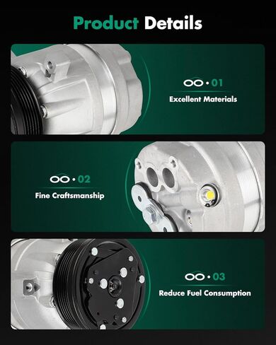 SCITOO AC Compressor for Chevrolet for Astro 2.5L 1987-1990, Fast Cooling Air Conditioner Compressor for Chevrolet for S10 2.5L 1986-1992 CO 20078C in Kuwait