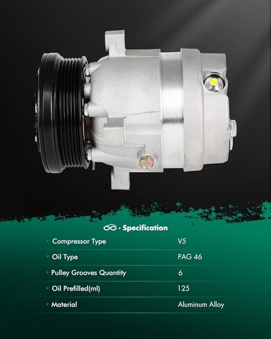 SCITOO AC Compressor for Chevrolet for Astro 2.5L 1987-1990, Fast Cooling Air Conditioner Compressor for Chevrolet for S10 2.5L 1986-1992 CO 20078C in Kuwait