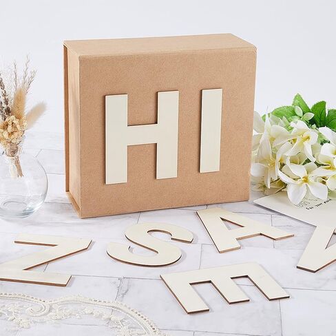 WADORN 78Pcs Wooden Letters 4 Inch for Crafts, Natural Unfinished Capital Wooden Alphabet Letters Small Wood A-Z Cutouts Decor for DIY Crafts Painting Arts Scrapbooking Cards Spelling Learning in Kuwait