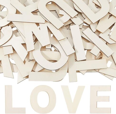 WADORN 78Pcs Wooden Letters 4 Inch for Crafts, Natural Unfinished Capital Wooden Alphabet Letters Small Wood A-Z Cutouts Decor for DIY Crafts Painting Arts Scrapbooking Cards Spelling Learning in Kuwait