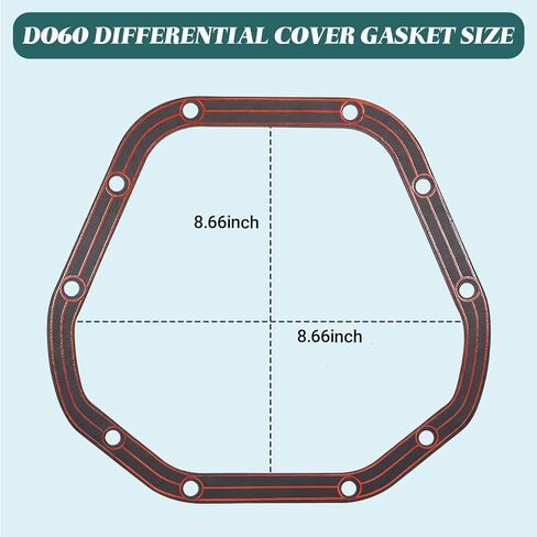 D060 Differential Cover Gasket, Steel Core Rubber Coating Differential Cover Gasket, Compatible with Jeep Ford GMC Axle Dana 60 50 70 in Saudi Arabia