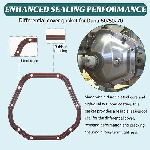 D060 Differential Cover Gasket, Steel Core Rubber Coating Differential Cover Gasket, Compatible with Jeep Ford GMC Axle Dana 60 50 70 in Saudi Arabia