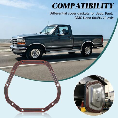 D060 Differential Cover Gasket, Steel Core Rubber Coating Differential Cover Gasket, Compatible with Jeep Ford GMC Axle Dana 60 50 70 in Saudi Arabia