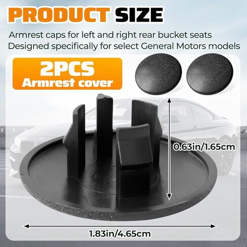 2PCS Armrest Cap Cover,for 07-19 Chevy Tahoe Suburban Cadillac Escalade Yukon Seat Parts,Replaces #15279689 Rear Bucket Seats Arm Rest Handle Trim Bolt (Black) in Saudi Arabia