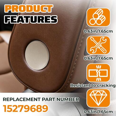 2PCS Armrest Cap Cover,for 07-19 Chevy Tahoe Suburban Cadillac Escalade Yukon Seat Parts,Replaces #15279689 Rear Bucket Seats Arm Rest Handle Trim Bolt (Black) in Saudi Arabia