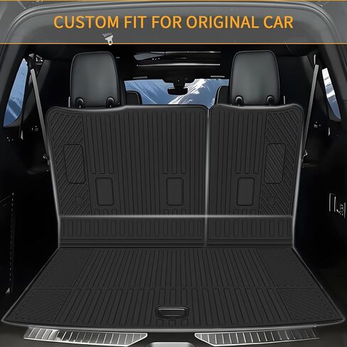 Cargo Mat Compatible with 2021-2026 Chevy Suburban/GMC Yukon XL Trunk Mat & Seat Back Protector All-Weather TPE Cargo Liner Replacement for 2021-2026 Chevy Suburban/GMC Yukon XL Accessories in Saudi Arabia
