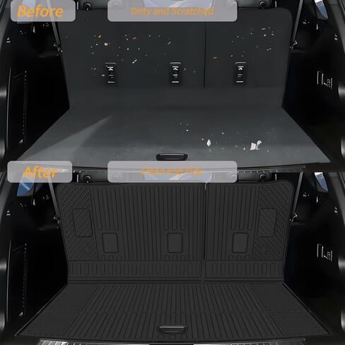 Cargo Mat Compatible with 2021-2026 Chevy Suburban/GMC Yukon XL Trunk Mat & Seat Back Protector All-Weather TPE Cargo Liner Replacement for 2021-2026 Chevy Suburban/GMC Yukon XL Accessories in Saudi Arabia
