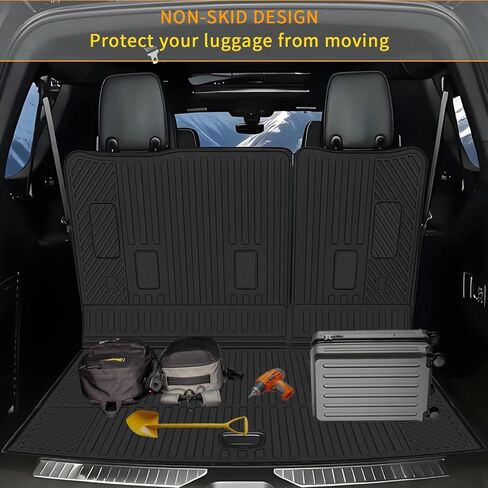 Cargo Mat Compatible with 2021-2026 Chevy Suburban/GMC Yukon XL Trunk Mat & Seat Back Protector All-Weather TPE Cargo Liner Replacement for 2021-2026 Chevy Suburban/GMC Yukon XL Accessories in Saudi Arabia