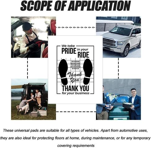 50PCS White Car Paper Floor Mats, Floor Mats for Cars, Disposable Temporary Automotive Foot Pad, Auto Accessories Waterproof Vehicle Foot Pads Protective Papers for Automotive Supplies in Saudi Arabia