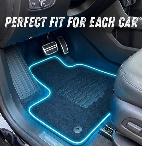 ecoMats Carpet Floor Mats Fit for 2011 to 2023 Dodge Charger RWD / 2011 to 2023 Chrysler 300 RWD with Anti-Slip Driver Heel Pad, Front and Rear, Black (Not fit for All-Wheel Drive) in Saudi Arabia