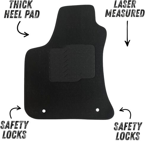 ecoMats Carpet Floor Mats Fit for 2011 to 2023 Dodge Charger RWD / 2011 to 2023 Chrysler 300 RWD with Anti-Slip Driver Heel Pad, Front and Rear, Black (Not fit for All-Wheel Drive) in Saudi Arabia