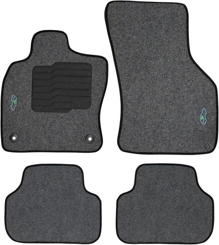 ecoMats Carpet Floor Mats Custom Fit for 2019 to 2026 Volkswagen Jetta, with Driver Non-Slip Heel Pad and Safety Locks, Front and Rear Set, Gray in Saudi Arabia