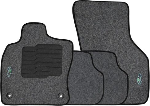 ecoMats Carpet Floor Mats Custom Fit for 2019 to 2026 Volkswagen Jetta, with Driver Non-Slip Heel Pad and Safety Locks, Front and Rear Set, Gray in Saudi Arabia