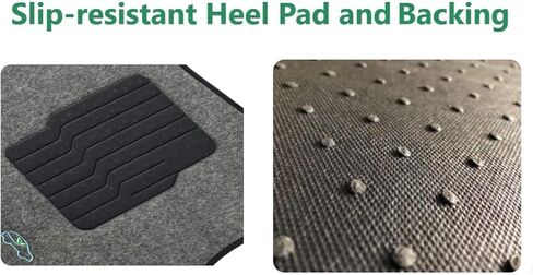 ecoMats Carpet Floor Mats Custom Fit for 2019 to 2026 Volkswagen Jetta, with Driver Non-Slip Heel Pad and Safety Locks, Front and Rear Set, Gray in Saudi Arabia