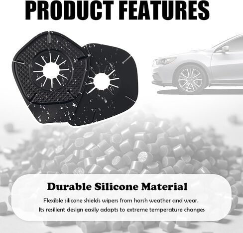 2PCS Silicone Wiper Pivot Guards,Anti-Leaf & Anti-Clogging Windshield Wiper Covers for Protection & Decoration,Universal Wipers Arm Hole Protective Covers Car Exterior Accessories in Kuwait