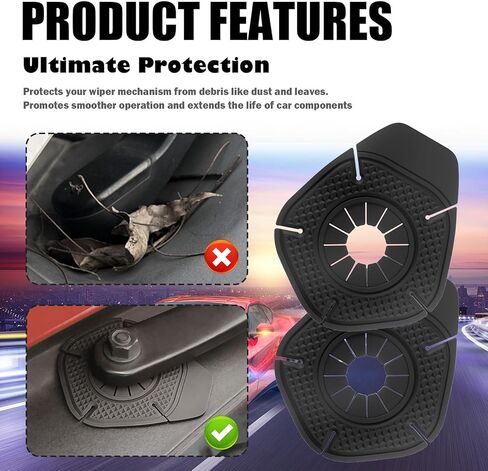 2PCS Silicone Wiper Pivot Guards,Anti-Leaf & Anti-Clogging Windshield Wiper Covers for Protection & Decoration,Universal Wipers Arm Hole Protective Covers Car Exterior Accessories in Kuwait