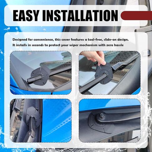 2PCS Silicone Wiper Pivot Guards,Anti-Leaf & Anti-Clogging Windshield Wiper Covers for Protection & Decoration,Universal Wipers Arm Hole Protective Covers Car Exterior Accessories in Kuwait