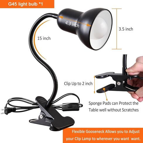 Clip on Desk Lamp, 360° Rotating Ggooseneck Lamp, Ring Light, Revolutionary Eye-Caring Desk Lamp, Portable Clip-On Reading Light for Bedroom and Office, Study Clamp - The Ideal Home Lighting Solution in Kuwait