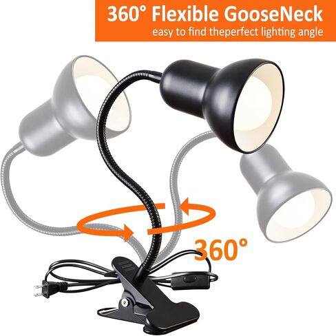 Clip on Desk Lamp, 360° Rotating Ggooseneck Lamp, Ring Light, Revolutionary Eye-Caring Desk Lamp, Portable Clip-On Reading Light for Bedroom and Office, Study Clamp - The Ideal Home Lighting Solution in Kuwait