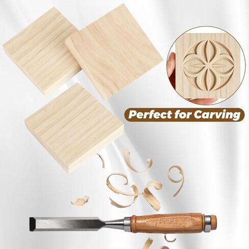 20 Pack Unfinished Wood Blocks for Crafts, 4x4x1 Inch Pine Wooden Square Panels Perfect for Painting, Carving, Engraving, DIY Projects, Custom Home Decor, and Art Supplies in Kuwait