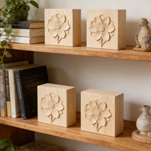20 Pack Unfinished Wood Blocks for Crafts, 4x4x1 Inch Pine Wooden Square Panels Perfect for Painting, Carving, Engraving, DIY Projects, Custom Home Decor, and Art Supplies in Kuwait