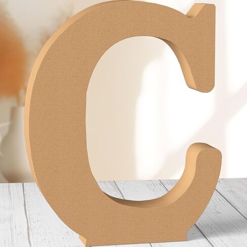 AOCEAN 12 بوصة حروف خشبية قابلة للتصميم، حروف خشبية غير مكتملة لديكور الحائط، شرائح حروف واقفة، ديكور لوحة تسجيل لمشاريع الحفلات المنزلية الحرفية (M) in Kuwait