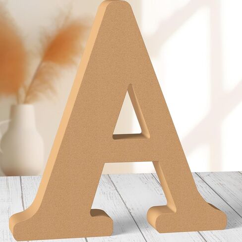 AOCEAN 12 بوصة حروف خشبية قابلة للتصميم، حروف خشبية غير مكتملة لديكور الحائط، شرائح حروف واقفة، ديكور لوحة تسجيل لمشاريع الحفلات المنزلية الحرفية (M) in Kuwait