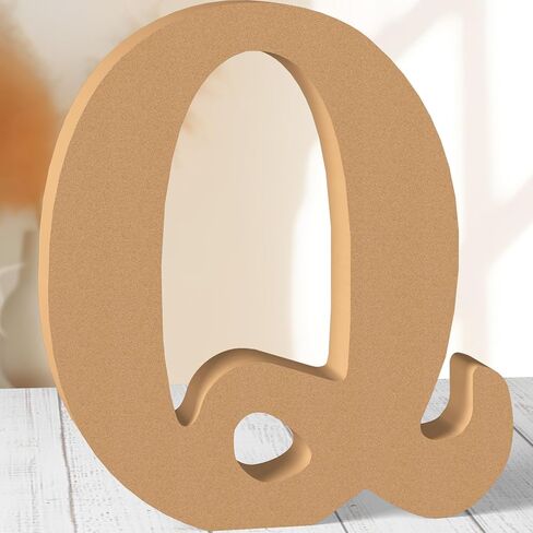 AOCEAN 12 بوصة حروف خشبية قابلة للتصميم، حروف خشبية غير مكتملة لديكور الحائط، شرائح حروف واقفة، ديكور لوحة تسجيل لمشاريع الحفلات المنزلية الحرفية (M) in Kuwait