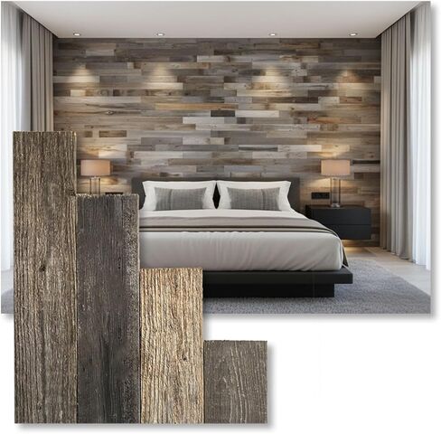 Rustic Revival | Barnwood Planks for Accent Wall, Easy Nail-up Real Wood wall Planks for Rustic Panel Covering | 100% Authentic Reclaimed Weathered Wood (20 Square Feet) in Saudi Arabia