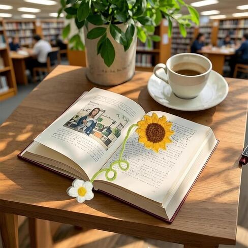 4 Pack Flower Crochet Bookmark Set Daisy Sunflower Strawberry Pumpkin Personalized Hook Flower for Women Book Fans and Teachers Ideal for Bookmarks Curtains Door Curtains and Crochet Flower Bookmark in Kuwait