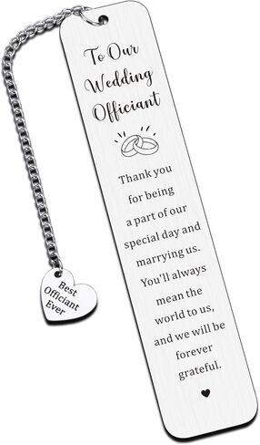 Officiant Valentines Gifts, Valentines Gifts for Wedding Officiants, Thank You Appreciation Anniversary Day Present for Officiant, Bookmark for Book Lovers, Thank You Present for Weddings in Saudi Arabia