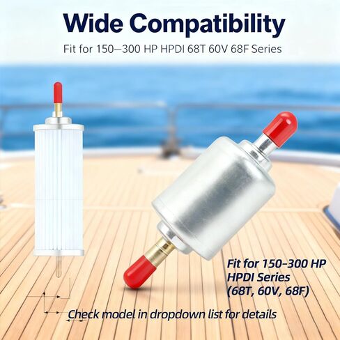High Pressure Fuel Filter Fit for Yamaha 150-300 HP HPDI 2000-2014, Replaces 60V-24251-00-00 60V-24251-01-00 68F-24251-00-00, Corrosion-Resistant Housing in Saudi Arabia