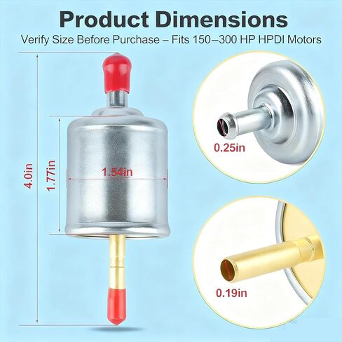 High Pressure Fuel Filter Fit for Yamaha 150-300 HP HPDI 2000-2014, Replaces 60V-24251-00-00 60V-24251-01-00 68F-24251-00-00, Corrosion-Resistant Housing in Saudi Arabia