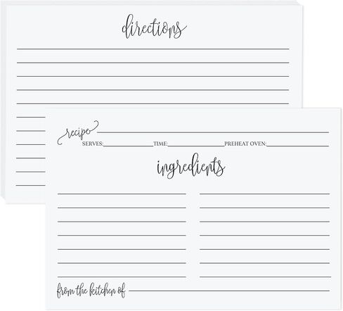 50 Pack 4x6 Recipe Cards Double Sided for Bridal Shower Wedding Cooking Kitchen Restaurants Housewarming, Recipe Cardstock Paper white index cards ruled in Saudi Arabia