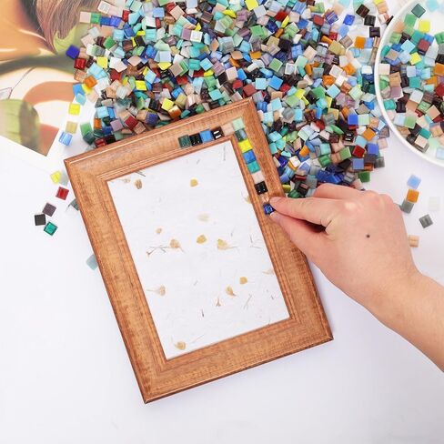 2.2 Pounds Mixed Glass Mosaic Tiles 1480pcs Stained Glass Pieces for Square Bulk Mosaic Supplies for Home Decor Artists Crafts DIY (Art Deco, 1480) in Saudi Arabia