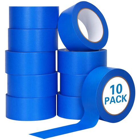 Masking Tape 2 Inch, 10 Rolls x 55 Yard (550yds in Total) Painters Tape for Painting Labeling Arts Crafts, Easy Removal, No Residue (1.88in Blue) in Saudi Arabia