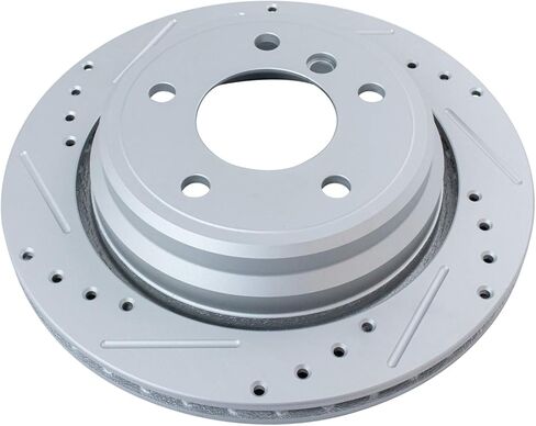 TRQ Front and Rear Brake Pad and Rotor Set Ceramic G Coated Vented Rotors Compatible with 2001-2003 BMW 525i 1997-2000 528i 1997 528i in Kuwait