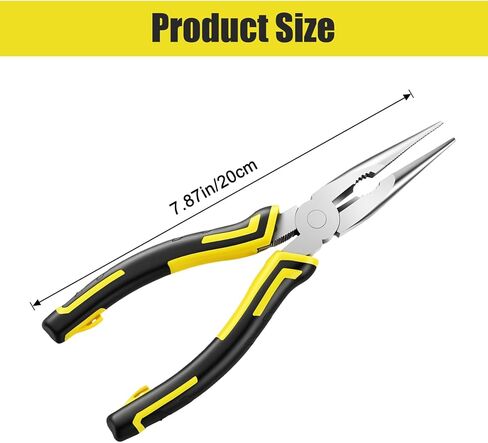 6 Pcs Needle Nose Pliers, 8 Inch Steel Needle-Nose Pliers Durable Straight Needle Nose Plier for Cutter Wire, Wind Wire, DIY Crafts in Saudi Arabia