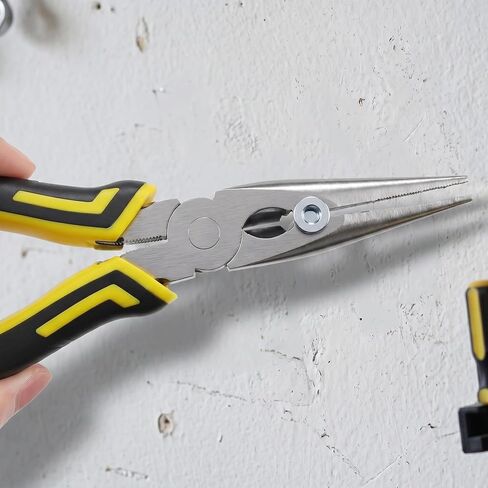 6 Pcs Needle Nose Pliers, 8 Inch Steel Needle-Nose Pliers Durable Straight Needle Nose Plier for Cutter Wire, Wind Wire, DIY Crafts in Saudi Arabia