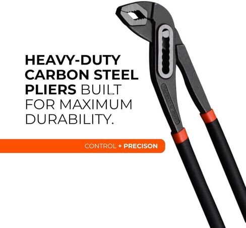 10-Inch Pump Pliers, Heavy-Duty Groove Joint Pliers, Carbon Steel Adjustable Wrench Style Grip, Anti-Rust Finish, Ergonomic Handle, Professional HARDEN Tool for Tight Gripping in Saudi Arabia