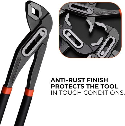 10-Inch Pump Pliers, Heavy-Duty Groove Joint Pliers, Carbon Steel Adjustable Wrench Style Grip, Anti-Rust Finish, Ergonomic Handle, Professional HARDEN Tool for Tight Gripping in Saudi Arabia