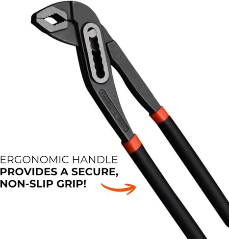 10-Inch Pump Pliers, Heavy-Duty Groove Joint Pliers, Carbon Steel Adjustable Wrench Style Grip, Anti-Rust Finish, Ergonomic Handle, Professional HARDEN Tool for Tight Gripping in Saudi Arabia