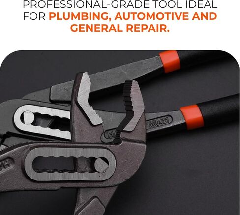 10-Inch Pump Pliers, Heavy-Duty Groove Joint Pliers, Carbon Steel Adjustable Wrench Style Grip, Anti-Rust Finish, Ergonomic Handle, Professional HARDEN Tool for Tight Gripping in Saudi Arabia