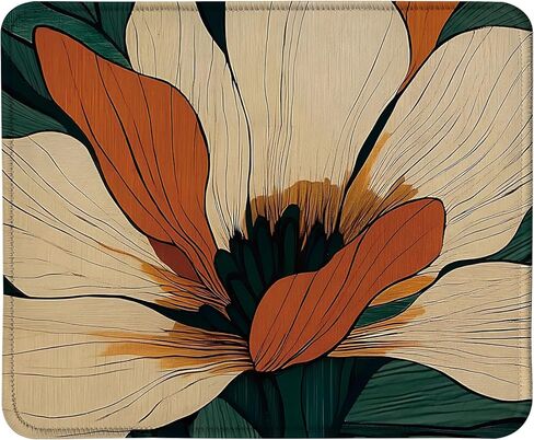Vintage Abstract Floral Mouse Pad Square 9.5x7.9 in, Mid Century Modern Retro Terracotta Flower Mousepad Mat for Laptop Home Office Computer Desk Accessories in Saudi Arabia
