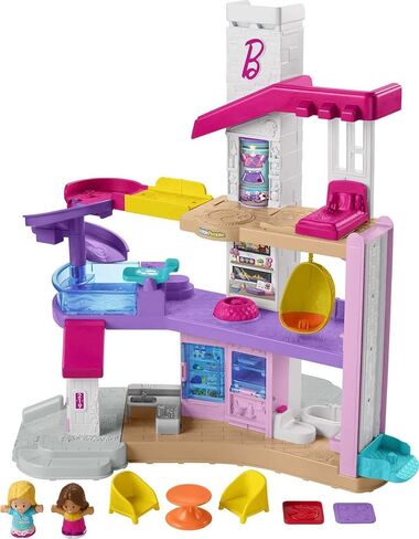 Fisher-Price Little People Barbie Toddler Toy Little DreamHouse Playset with Music Lights Sounds & 7 Pieces for Ages 18+ Months in Saudi Arabia