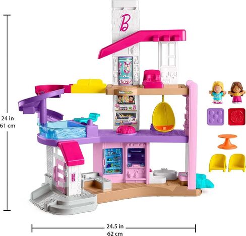 Fisher-Price Little People Barbie Toddler Toy Little DreamHouse Playset with Music Lights Sounds & 7 Pieces for Ages 18+ Months in Saudi Arabia