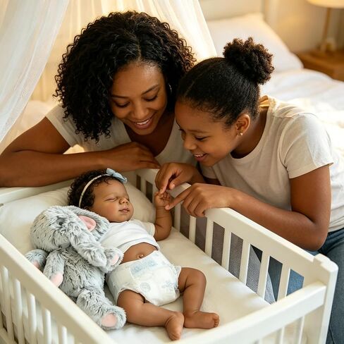 Zero Pam Black Reborn Baby Dolls Soft Vinyl Full Body Girls -18 Inch Realistic Baby Doll, Reborn Dolls Black Girl, African American Full Vinyl Babys Doll, Lifelike Newborn Babies in Kuwait