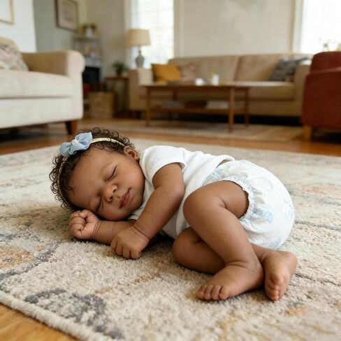 Zero Pam Black Reborn Baby Dolls Soft Vinyl Full Body Girls -18 Inch Realistic Baby Doll, Reborn Dolls Black Girl, African American Full Vinyl Babys Doll, Lifelike Newborn Babies in Kuwait
