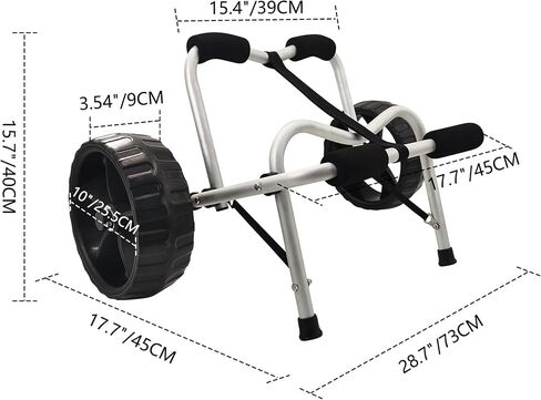 Vanhunks Kayak Cart Dolly Foldable Kayak Trolley Wheels with 10-Inch Airless Tires for Carrier Canoe SUP Paddleboard Transport in Saudi Arabia